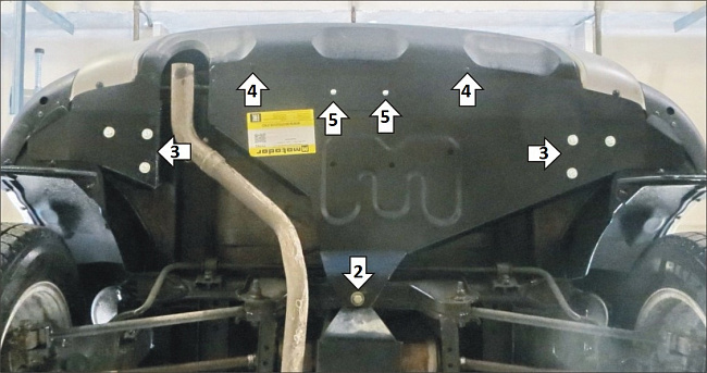 Защита стальная Мотодор для заднего бампера на Renault Duster