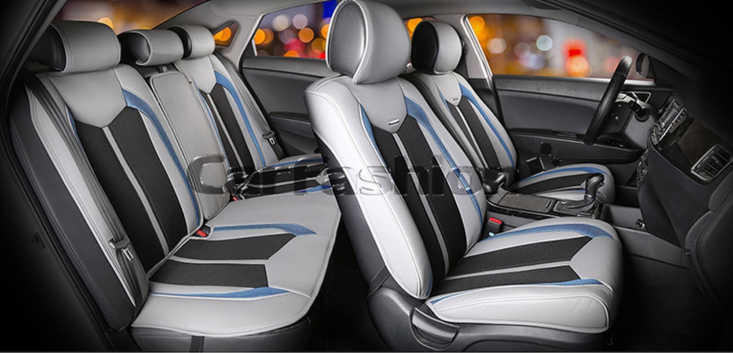 Комплект Накидок Carfashion для автомобиля "URBAN PLUS" черный/серый/синий