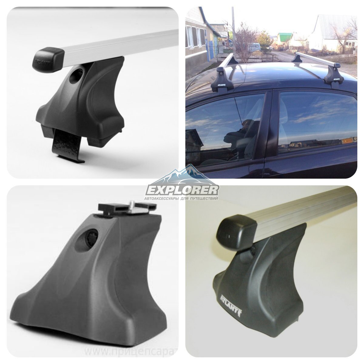 Багажник на крышу Атлант для LADA X Ray (5-dr SUV) 16-... (прямоугольные дуги) 7002+8826+7204