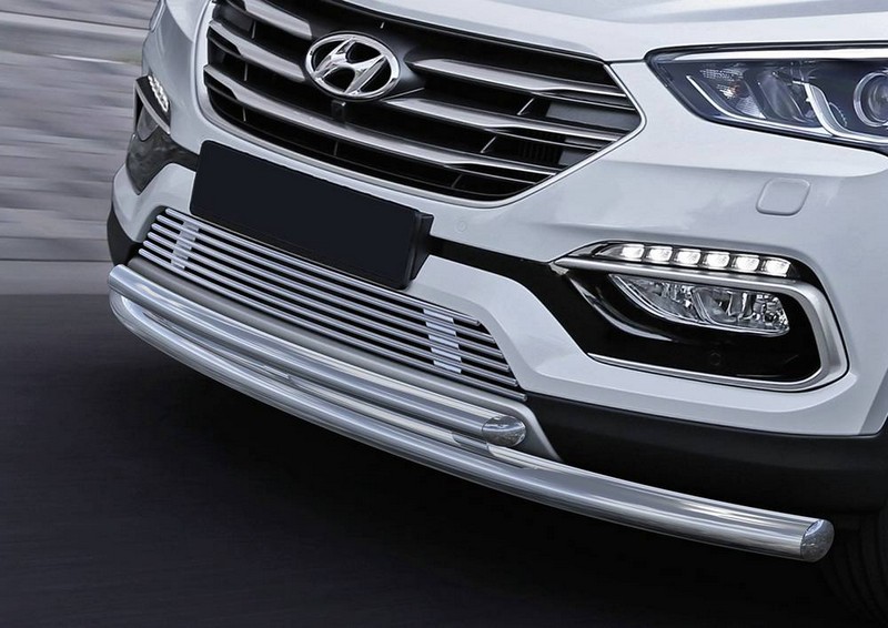 Решетка радиатора d10 RIVAL на Hyundai SantaFe Premium 2015 - 2017 (Арт. G.2302.001)