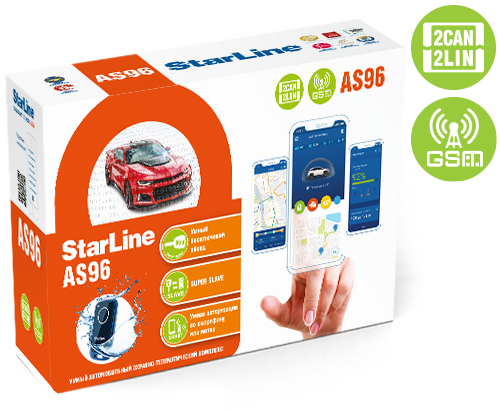 Автосигнализация StarLine AS96 BT 2CAN+2LIN GSM