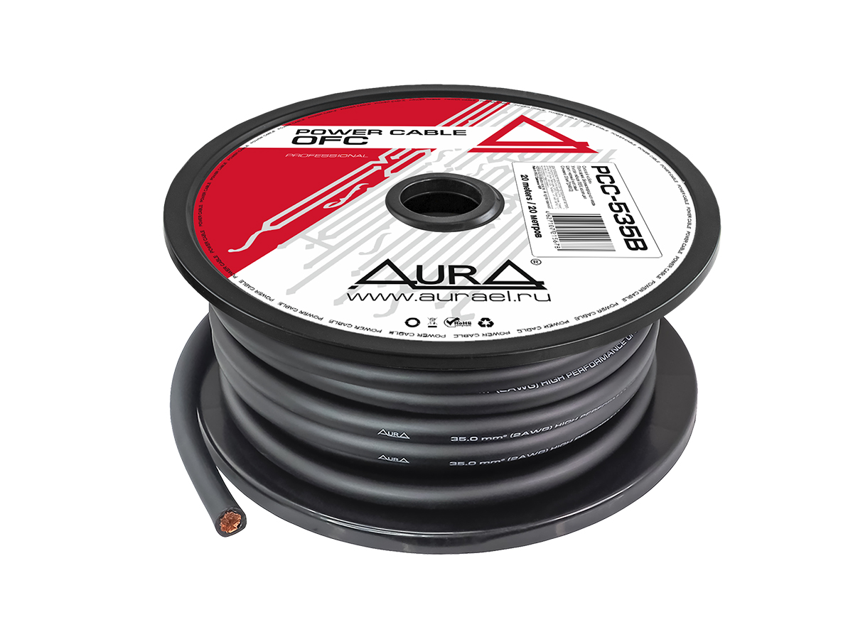Силовой кабель Aura PCC-535B 2 AWG (1б-20м) (1м)