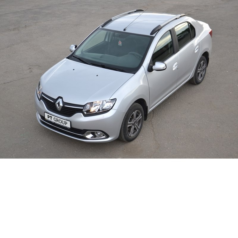 Рейлинги на крышу автомобиля (серебристые) RENAULT Logan 2014- PT GROUP (Арт.7030601)
