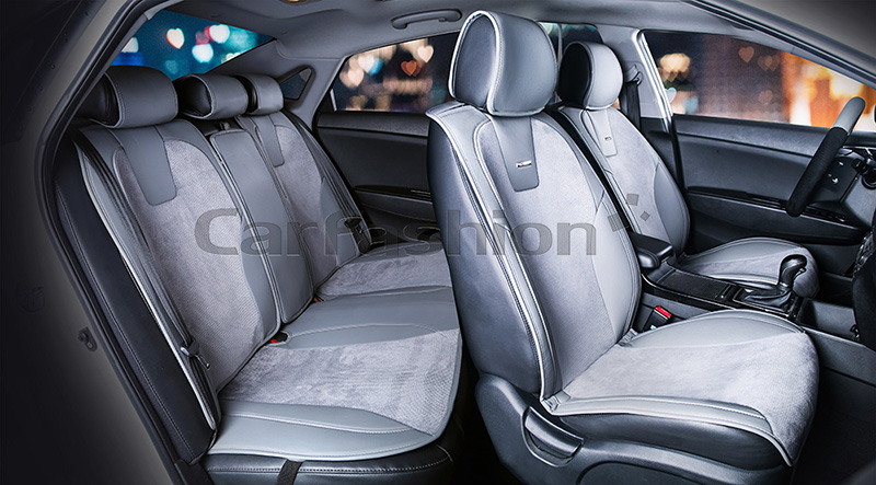 Комплект Накидок Carfashion для автомобиля "SPACE PLUS" серый/серый/серый
