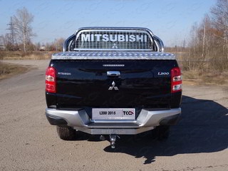 Дуги кузова пикапа и защита заднего стекла 75х42 мм (для крышки) для MITSUBISHI L200 2015 - г.в. от ТСС (Арт. MITL20015-52)