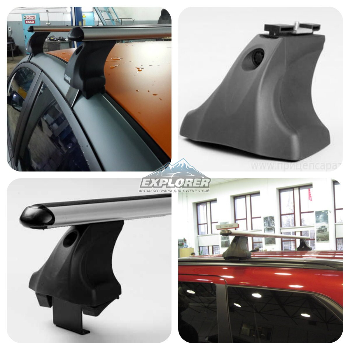 Багажник на крышу Атлант для Renault Sandero (hatch.) 14-... (аэродинамические дуги) 7002+8827+7181
