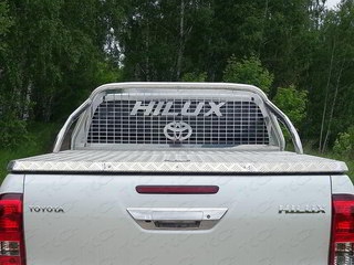Дуги кузова пикапа и защита заднего стекла 75х42 мм для TOYOTA HILUX 2015 - г.в. от ТСС (Арт. TOYHILUX15-41)