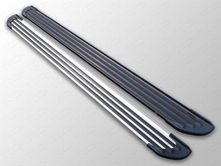 Пороги алюминиевые Slim Line Silver 1720 мм NISSAN QUASHQAI 2014 -  г.в. от ТСС (Арт. NISQASH14-27S)