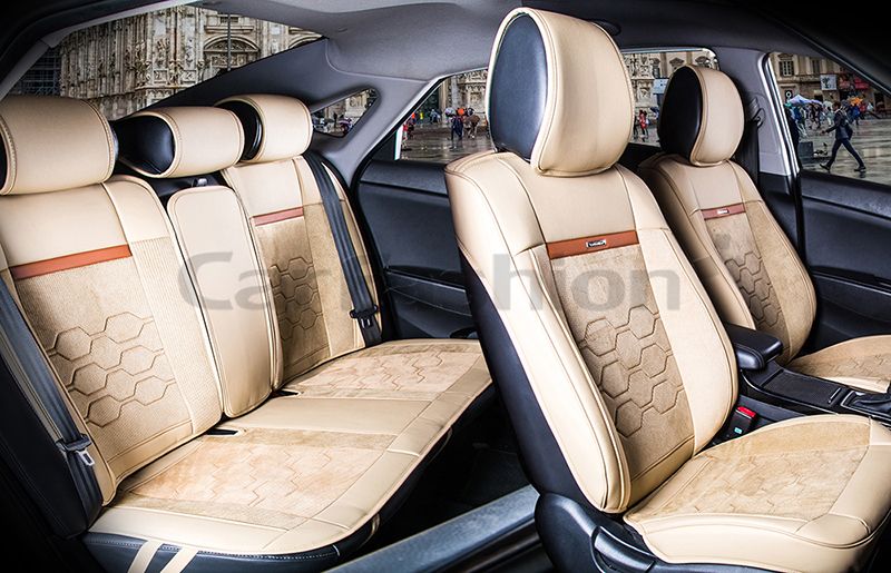 Комплект Накидок Carfashion для автомобиля "EVOLUTION PLUS бежевый/бежевый/коричневый