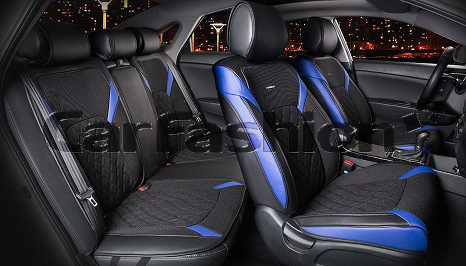 Комплект Накидок Carfashion для автомобиля "STING PLUS" синий/черный