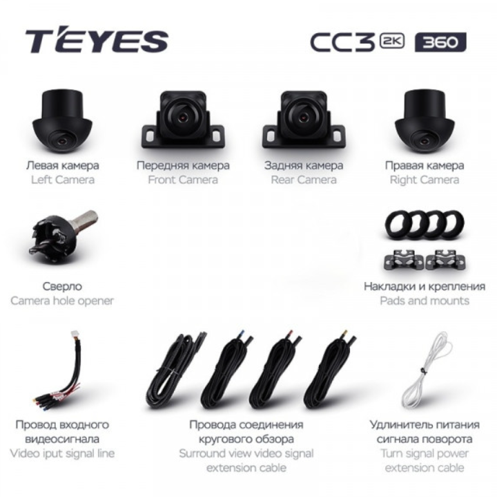 Камера кругового обзора Teyes 3D 360 720P